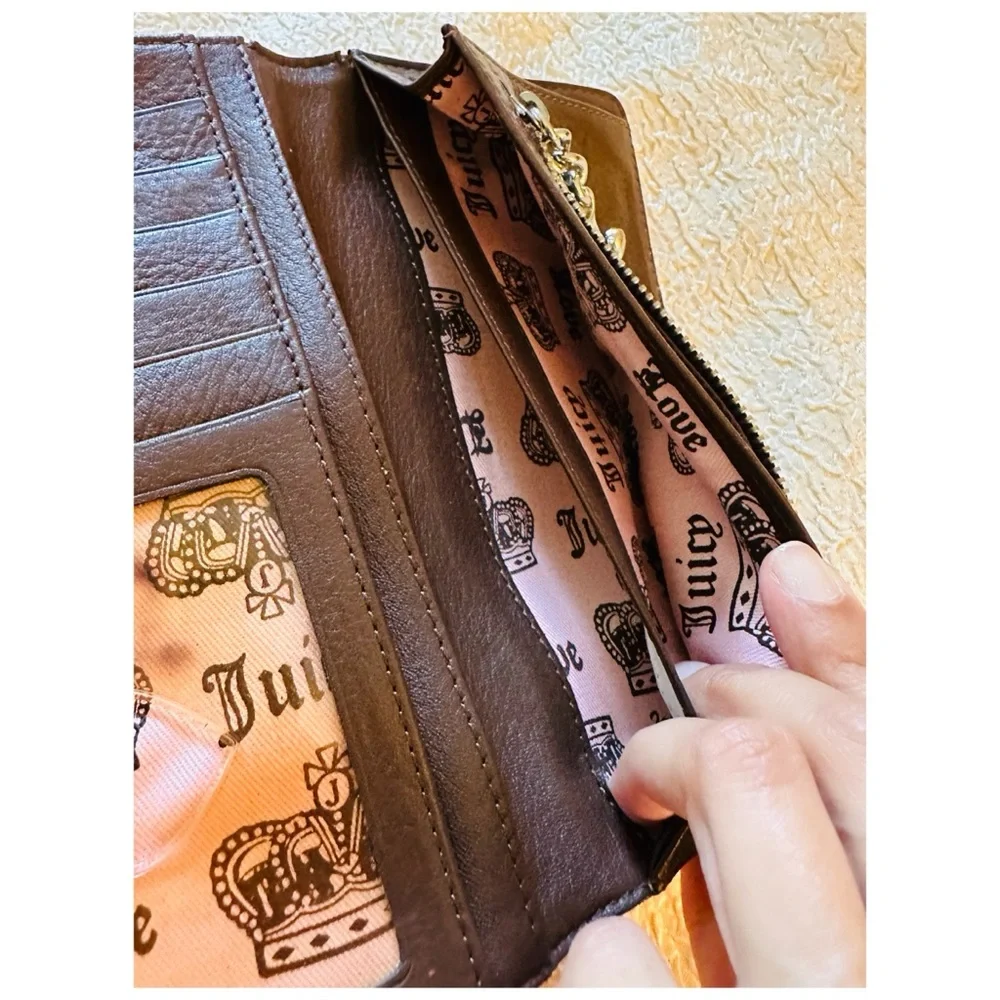 Vintage Juicy Couture Credit Card Wallet Y2K Pink Brown - Picture 8 of 9